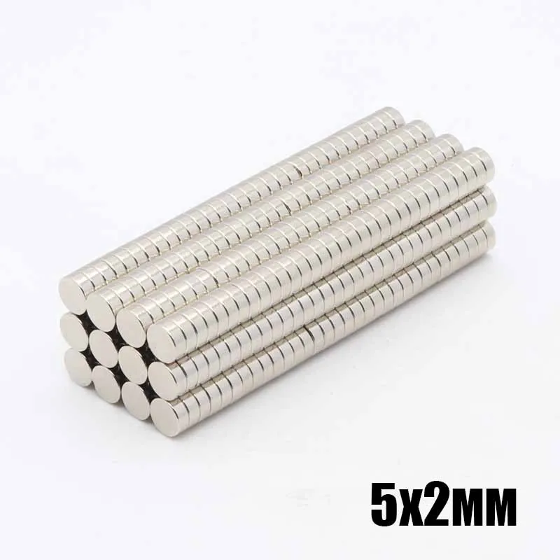 500 шт. 5x2 мм неодимовый магнит 5 мм x 2 мм N35 NdFeB постоянные маленькие круглые супер мощные сильные магнитные магниты диск 5*2 мм