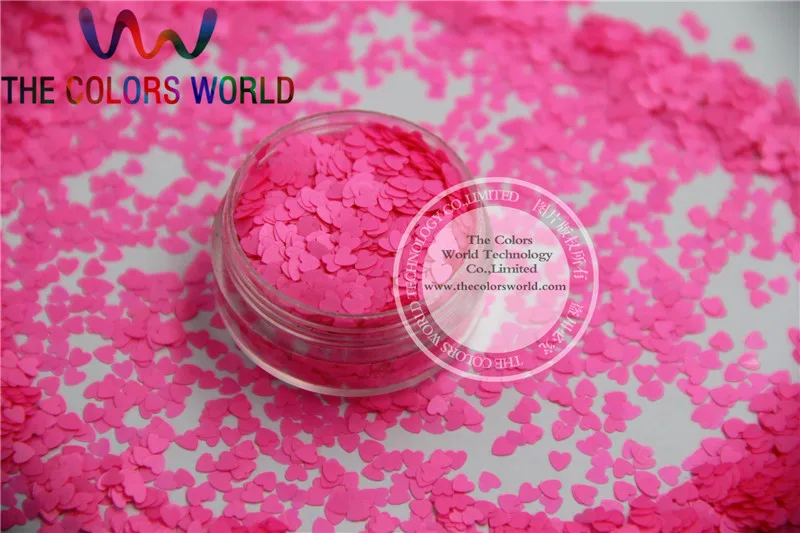 

Solvent resistant - Neon Pink Color heart-shaped Glitter Spangles for Nail Polish and Other DIY decoration 1Pack =50g