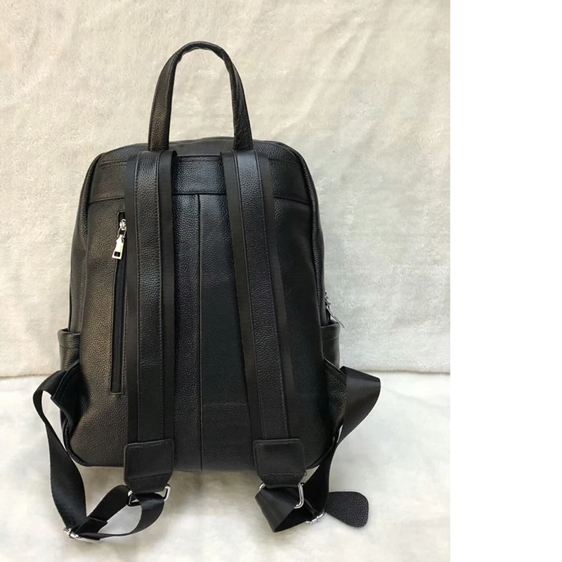 Мужской вместительный рюкзак из 100% натуральной кожи дорожный ранец для ноутбука