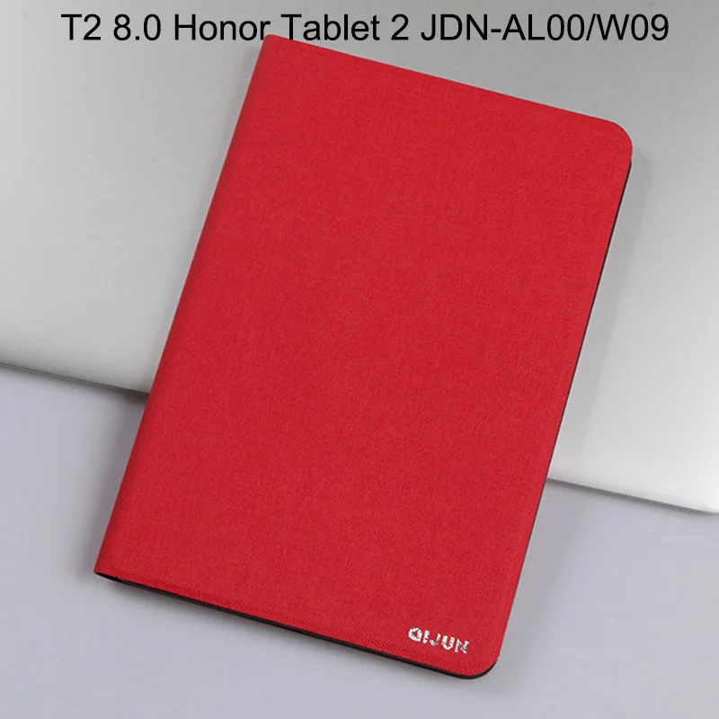 Чехол из искусственной кожи для huawei MediaPad T3 8,0 KOB-L09 KOB-W09 Honor Play Pad 2 JDN-AL00/W09 планшет Funda чехол для huawei T3 8 дюймов - Цвет: Red