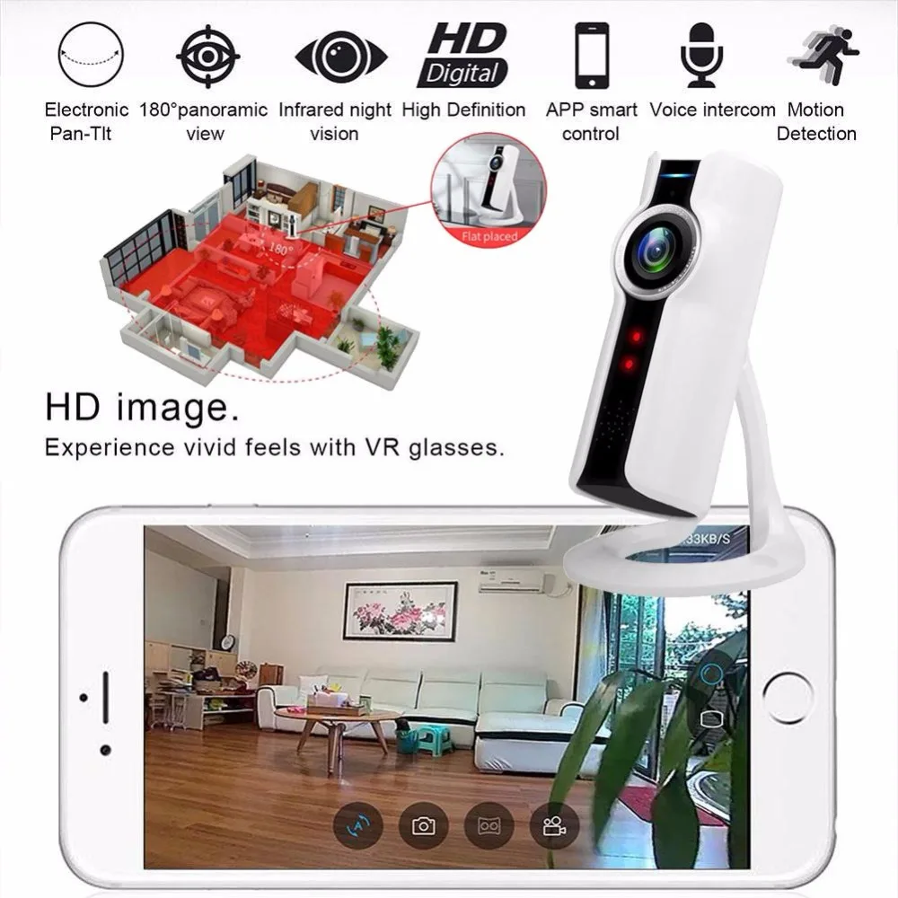 Esddi Новый 720 P WI-FI 360 видео градусов панорамный Fisheye сети Cam охранных Детская