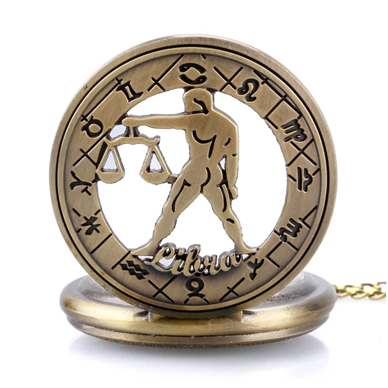 Винтажные карманные часы с созвездиями зодиака стильные весы современное
