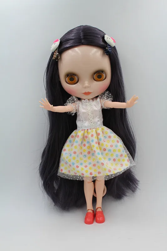 Кукла Blygirl Blyth светло фиолетовые волосы 285BL4521 белые 1/6 тела 19 суставов нормальная