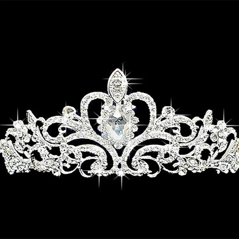 

Wedding Bridal Crystal Tiaras Crowns Princess Queen Pageant Prom Rhinestone Veil Tiara Headband Wedding Hair Accessories