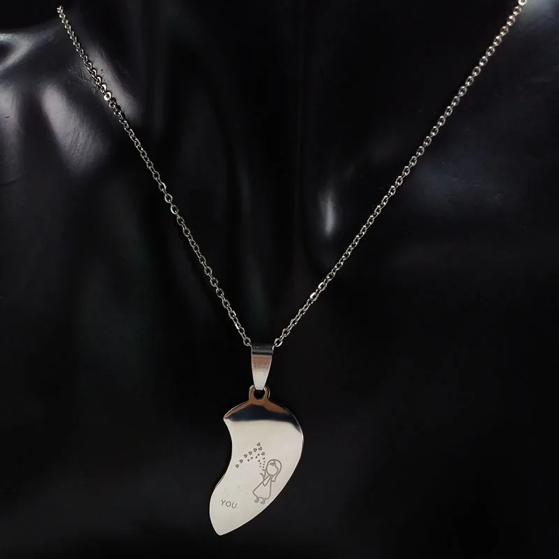 2021 модное ожерелье из нержавеющей стали для пары женщин и мальчиков серебряного