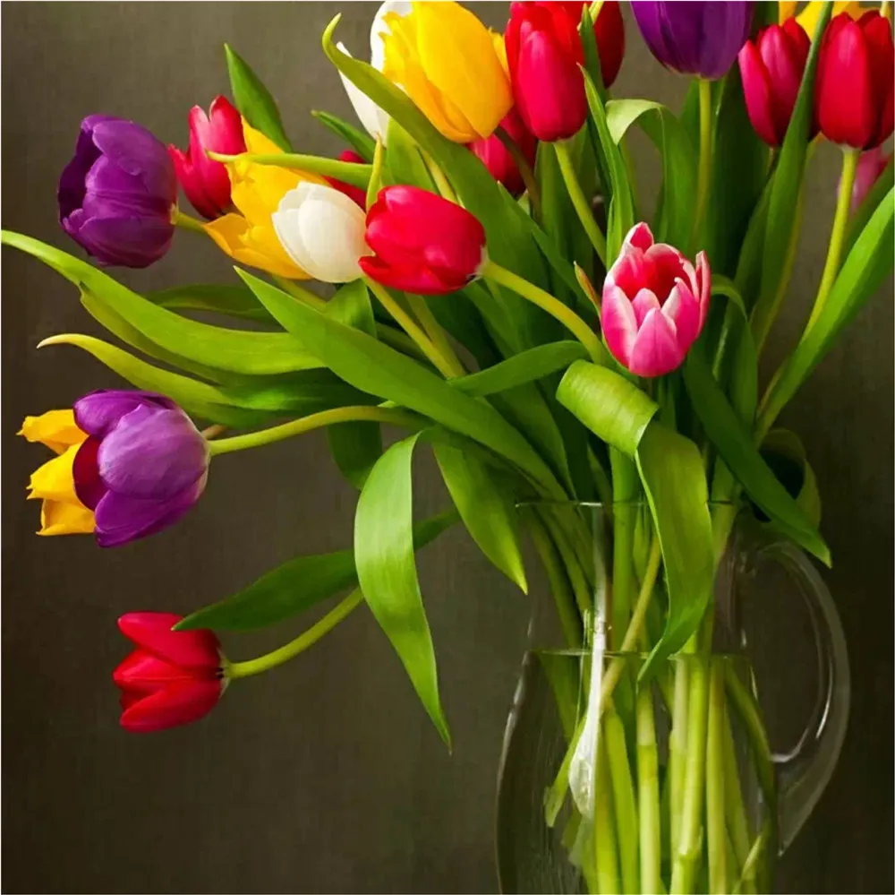 Детское платье с принтом тюльпана осеннее в европейском и американском стиле |