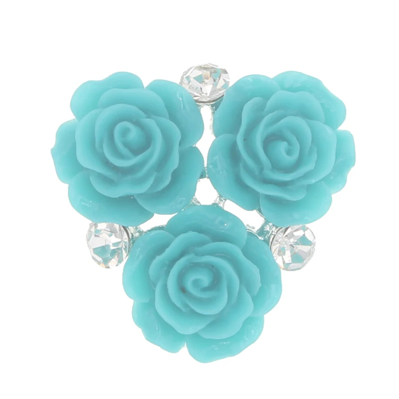 Acid blue flower 10 шт. 28 мм Стразы в виде цветов, пуговицы из смолы, розовая кнопка, камни и кристаллы, ювелирные изделия, Пришивные акриловые драгоценные камни, аппликация из страз - Цвет: Acid blue flower