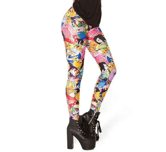 Новинка женские леггинсы Charater с мультяшным рисунком джеггинсы сексуальные