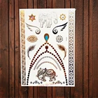 1 шт., тату-чокер из хны с рисунком, металлик, серебро, слон