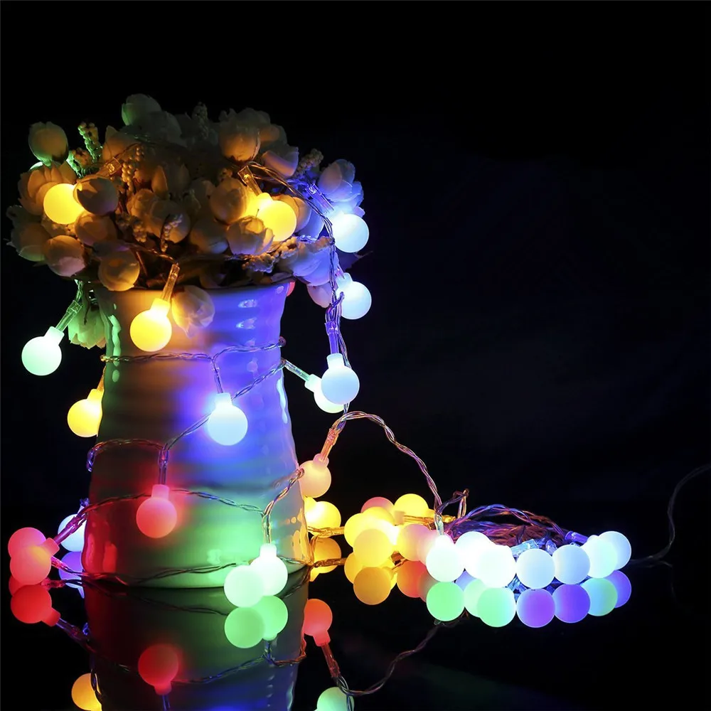 

20mm Ball led string light AC220V Christmas fairy decoration Indoor/Outdoor 8 Modes hanging lamp for Xmas tree,Party,Wedding
