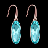 new hot popular rose gold overlay blue pearl dangle earrings for womens fashion jewelry ae2025