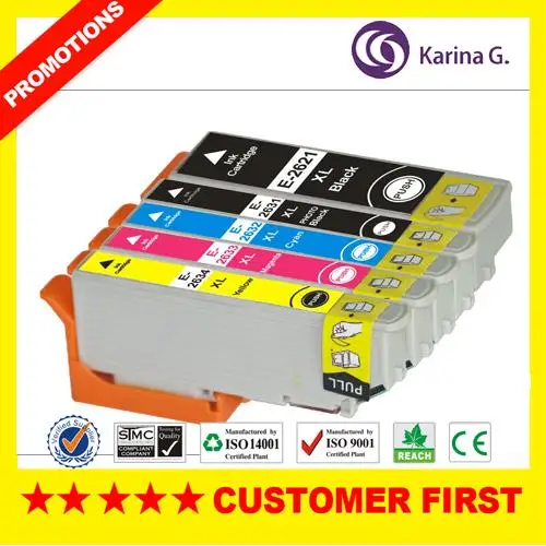 5 X совместимые чернильные картриджи для 26XL набор чернил Epson Премиум XP-510 XP-610 XP-615