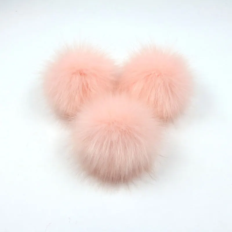 Baby Pink 1 шт. помпон из искусственного лисьего меха 12 см самодельный помпон из искусственного меха ручной работы для брелоков, шапок, сумок, подвесных аксессуаров - Цвет: Baby Pink
