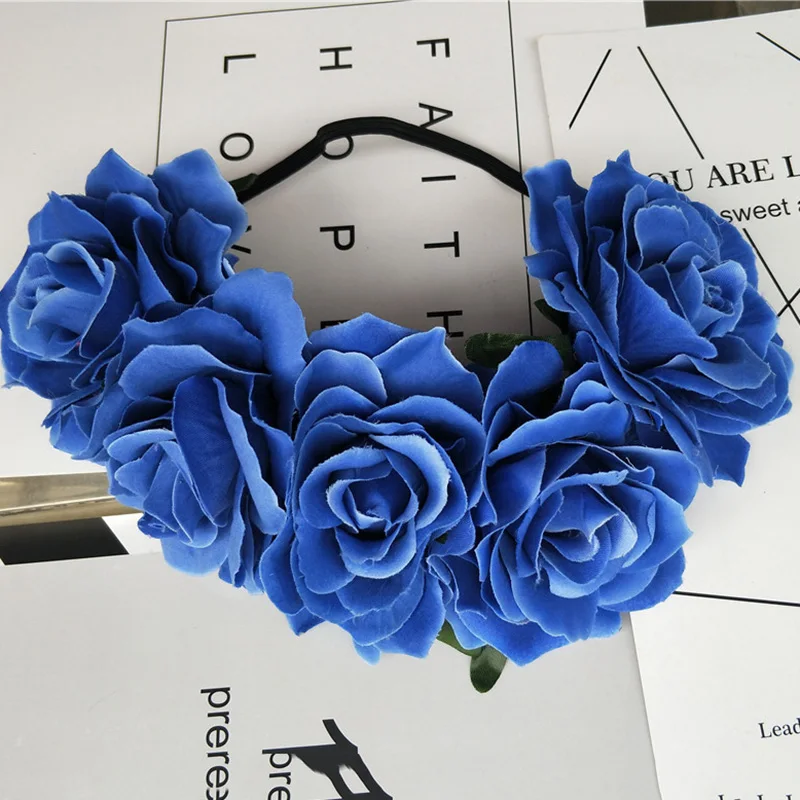 Цветочный ободок с розами Цветочная корона для подружки невесты цветок ручной