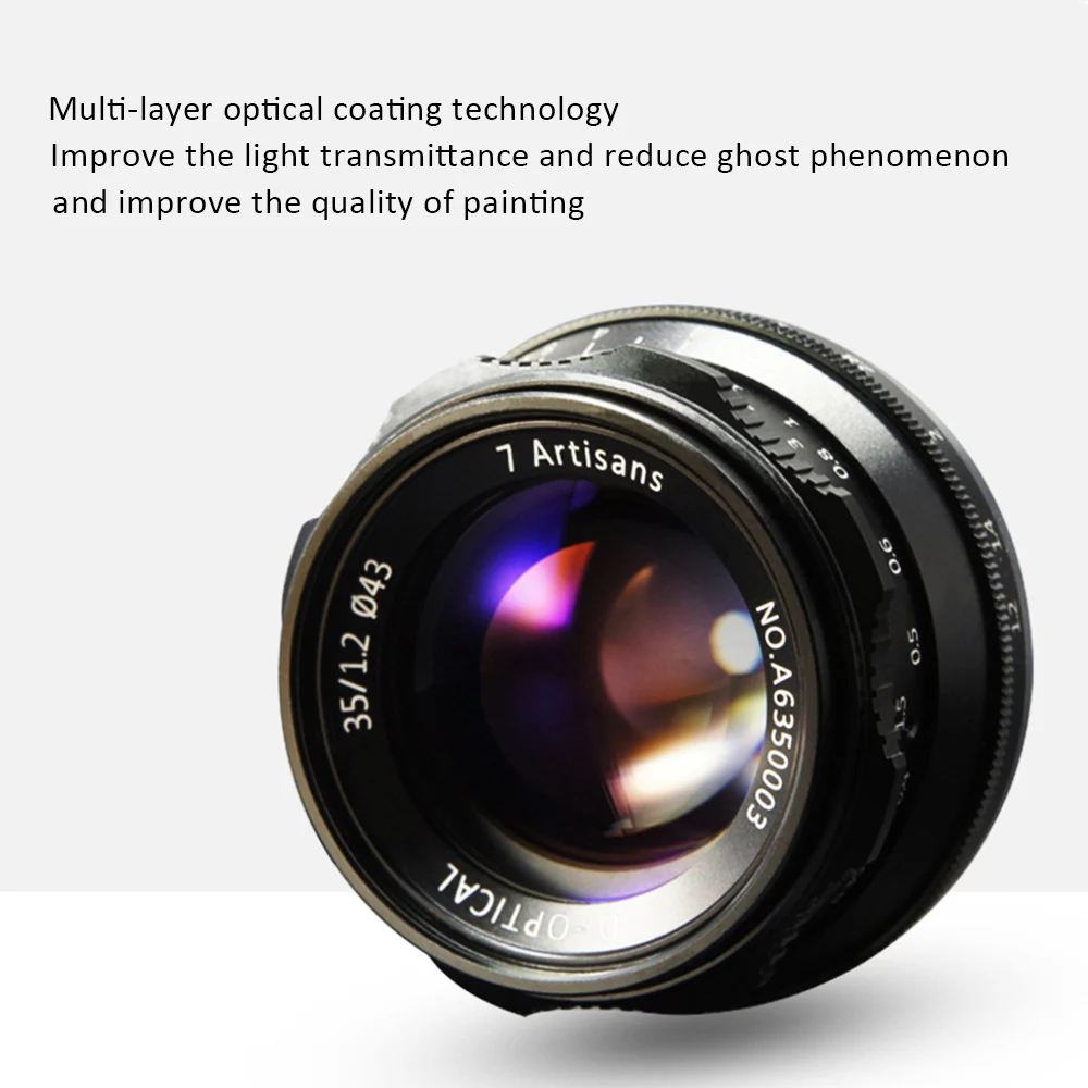 7 ремесленников 35 мм F1.2 ручная основная линза для Sony E-mount A7R A7S A6500 A6300 A7/Fuji X-T2 X-T20/Canon