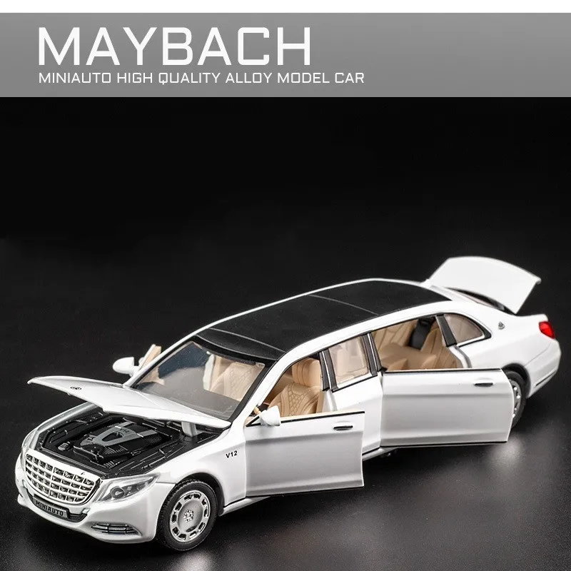 1/32 Maybach литая под давлением Металлическая Модель сплав Высокая симуляция автомобиля 6 дверей открывающийся подарок на день рождения инерционные игрушки для детей hotwheeling