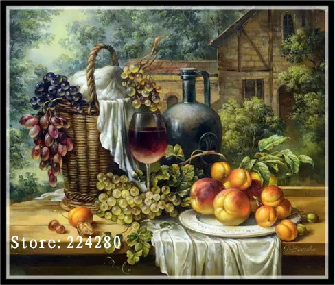 Вышивка вышивка крестом вино фруктовый узор 14CT белый холст счетный крест