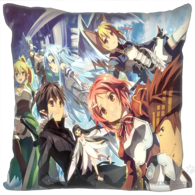 Заказная Горячая Распродажа чехол для подушки Sword Art Online quare на молнии 20x20 см 35x35 40x40