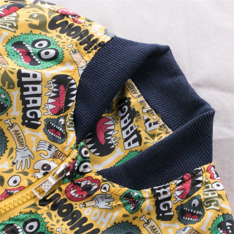 Одежда для малышей Весенние куртки мальчиков и девочек с рисунком граффити