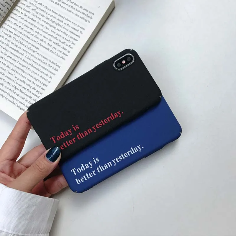 Простой с английской фразой чехол для iPhone X XR XS Макс 5 5S SE 6 S Plus матовая полное