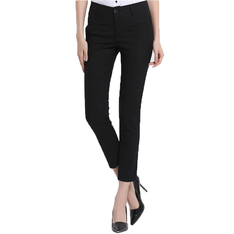 Женские стильные Капри высокого качества деловые брюки для работы черные белые