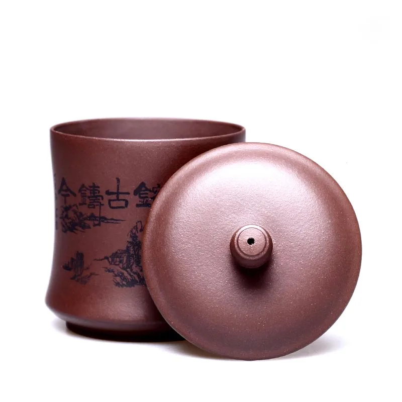 540 мл ручная роспись фиолетовая глиняная кружка здоровье фотография | Для офиса