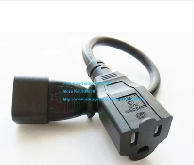 IEC320 C14 штекер для Nema 5-15R Женский удлинитель питания шнур C14 для US 5-15R адаптер PDU UPS кабель Шнур 0,3 м/1 фут CE