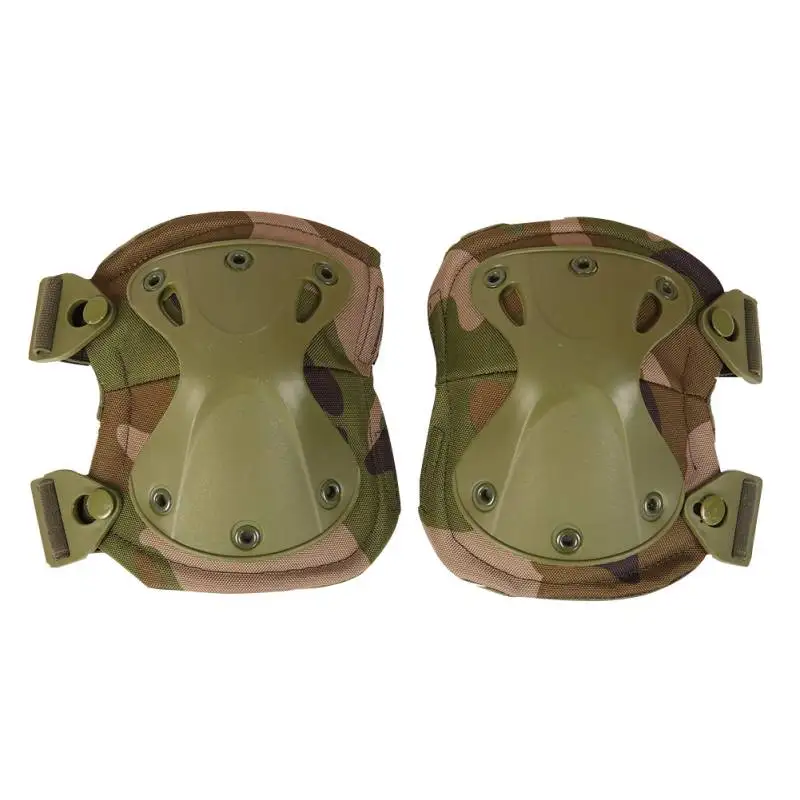 Jungle camouflage Охота Спорт регулируемое колено и локоть Защитные колодки налокотники поддержка Наколенники для CS открытый набор 6 цветов - Цвет: Jungle camouflage