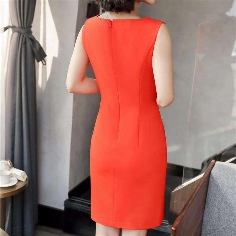 Горячая распродажа. Элегантное женское платье с вырезом без рукавов.|slim dress|dresses
