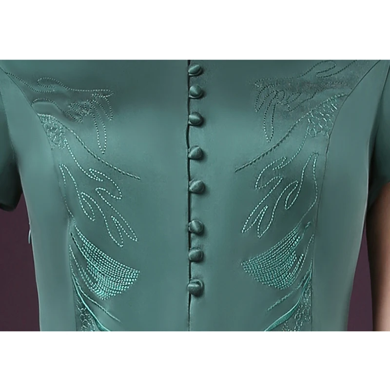 Лето 2019 Новые Модные Элегантные платья шелковые с винтажной вышивкой роскошная