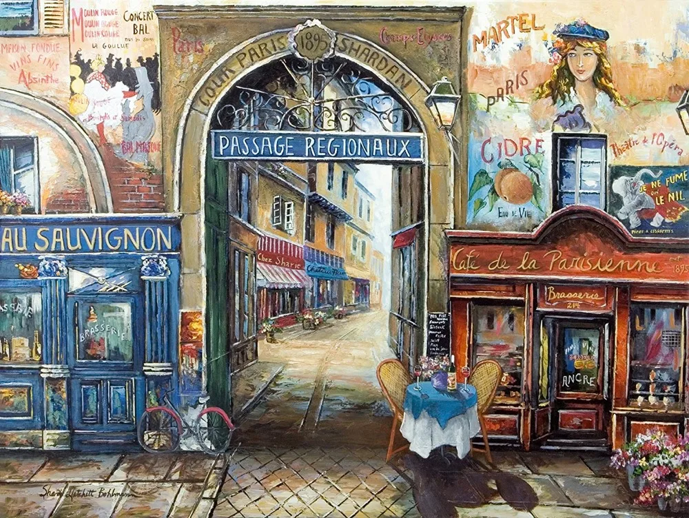 

Town Street Art Needlework Alley Scenery 14CT Canvas Unprinted Handmade For Embroidery Cross Stitch Kits Set DIY Home Decor