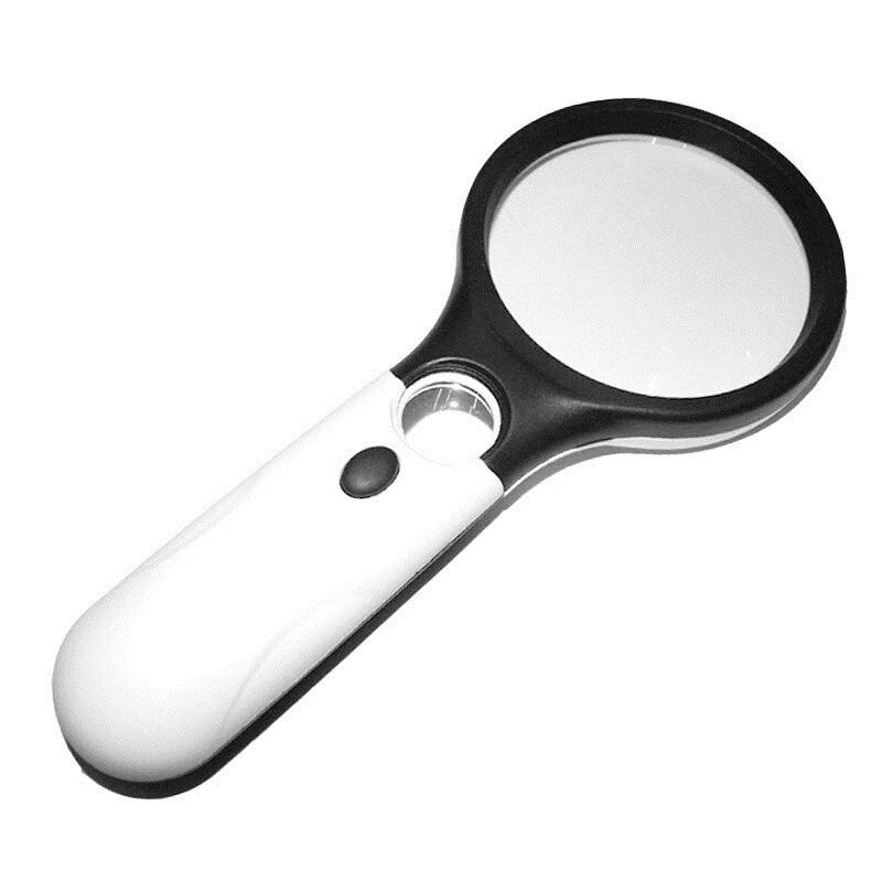 

Portable 3x and 45x Double Lens Lighted Magnifying Glass Mini Reading vergrootglas With 3 LED Handheld Jewellery Loupe
