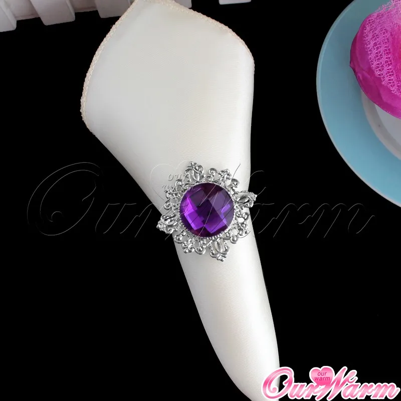 100 шт./лот White Diamond Кольца для салфеток Салфетка держатель для Свадебные украшения для вечеринок и торжеств Украшение стола Кухня столовая Бар
