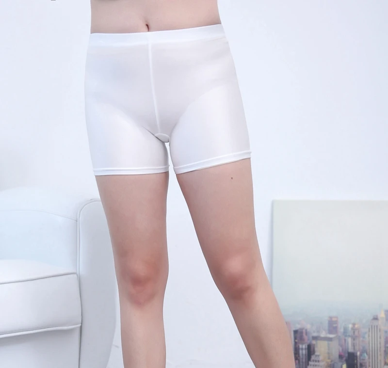 Женские шорты, большие размеры XL, черные, белые, блестящие, летние, облегающие, для активного отдыха, Капри, тонкая подошва