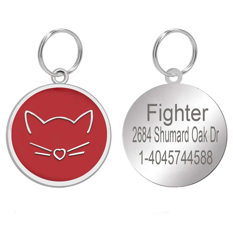 Бирки для кошек из нержавеющей стали индивидуальные выгравированные маленькие