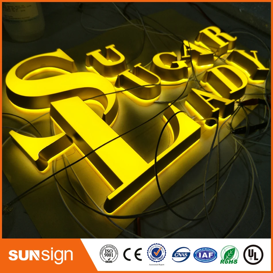 3D Lighting Acrylic Mini LED Channel Letter Sign / frame metal letter signs