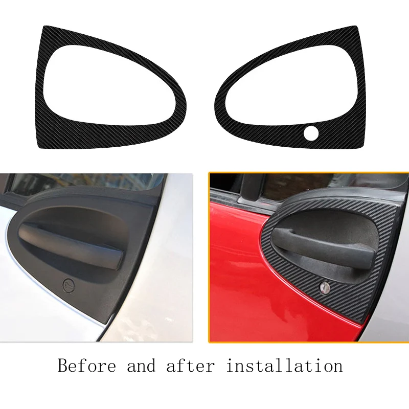 Наклейки на дверную ручку автомобиля из углеродного волокна 2 шт. наклейки