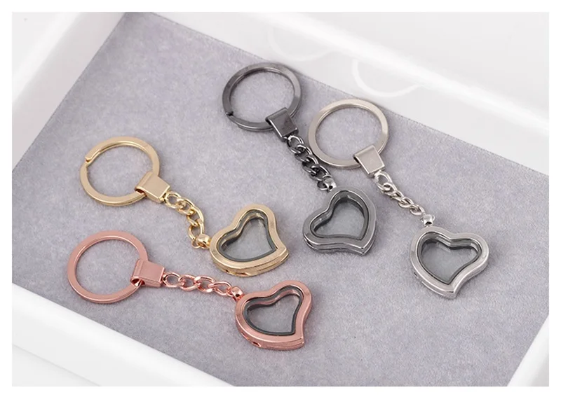 5PCS 30*30*8mm Heart Pendant floating locket keychains Fit charms 10053 | Украшения и аксессуары