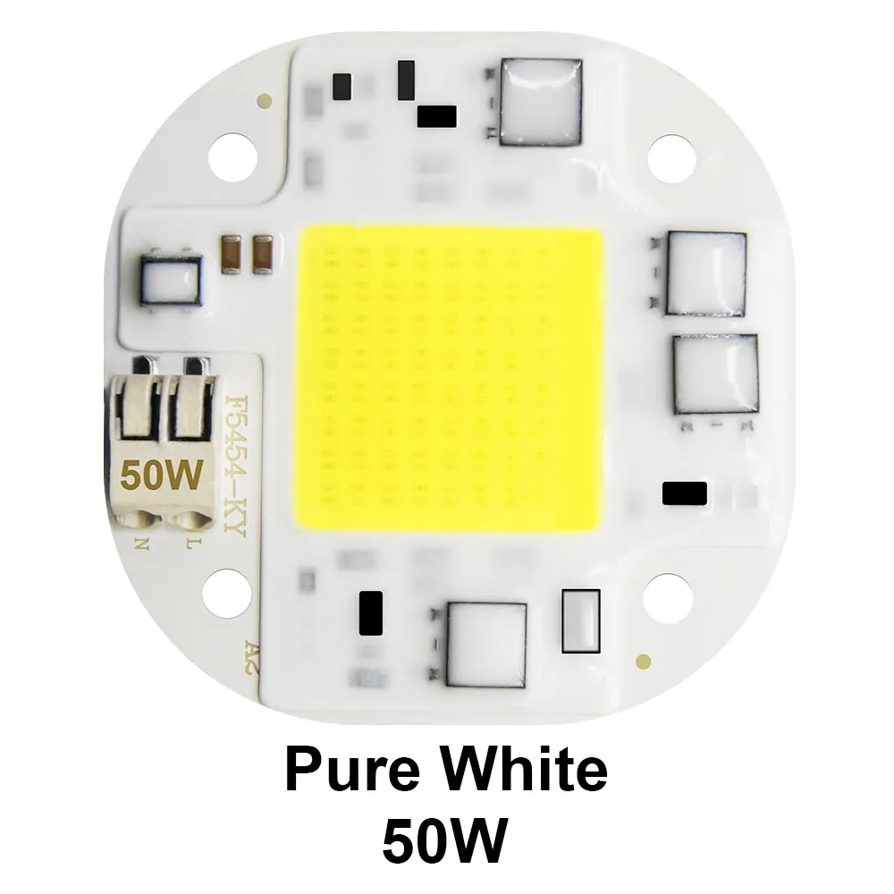 50W Pure White Hontiey светодиодный COB Чип 220 В 110 В Смарт IC нет необходимости драйвер лампы прожектор светильник 20 Вт 30 Вт 50 Вт теплый белый рост растений Точечный светильник ing - Испускаемый цвет: 50W Pure White