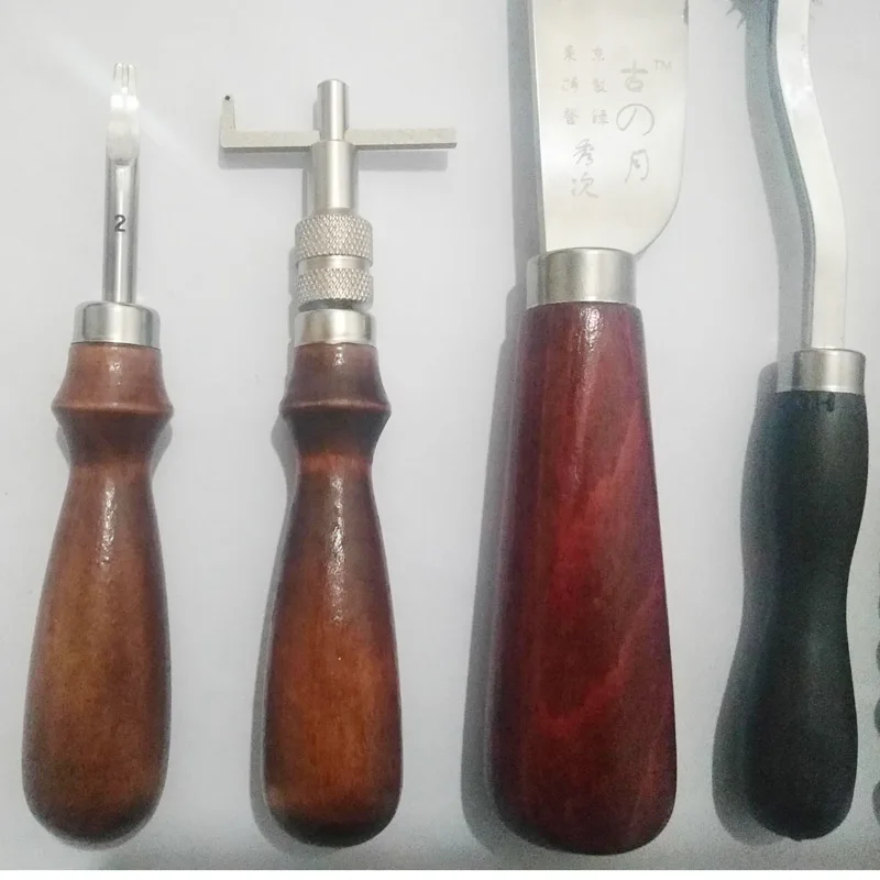 18 шт. Наборы инструментов для кожевенного ремесла и шило для обуви DIY для кожи для кожевенного ремесла, набор инструментов для вышивания, вышивания, шитья, седла 02