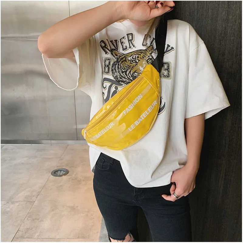 Женская поясная сумка 4 вида цветов водонепроницаемая прозрачная 2 кармана для