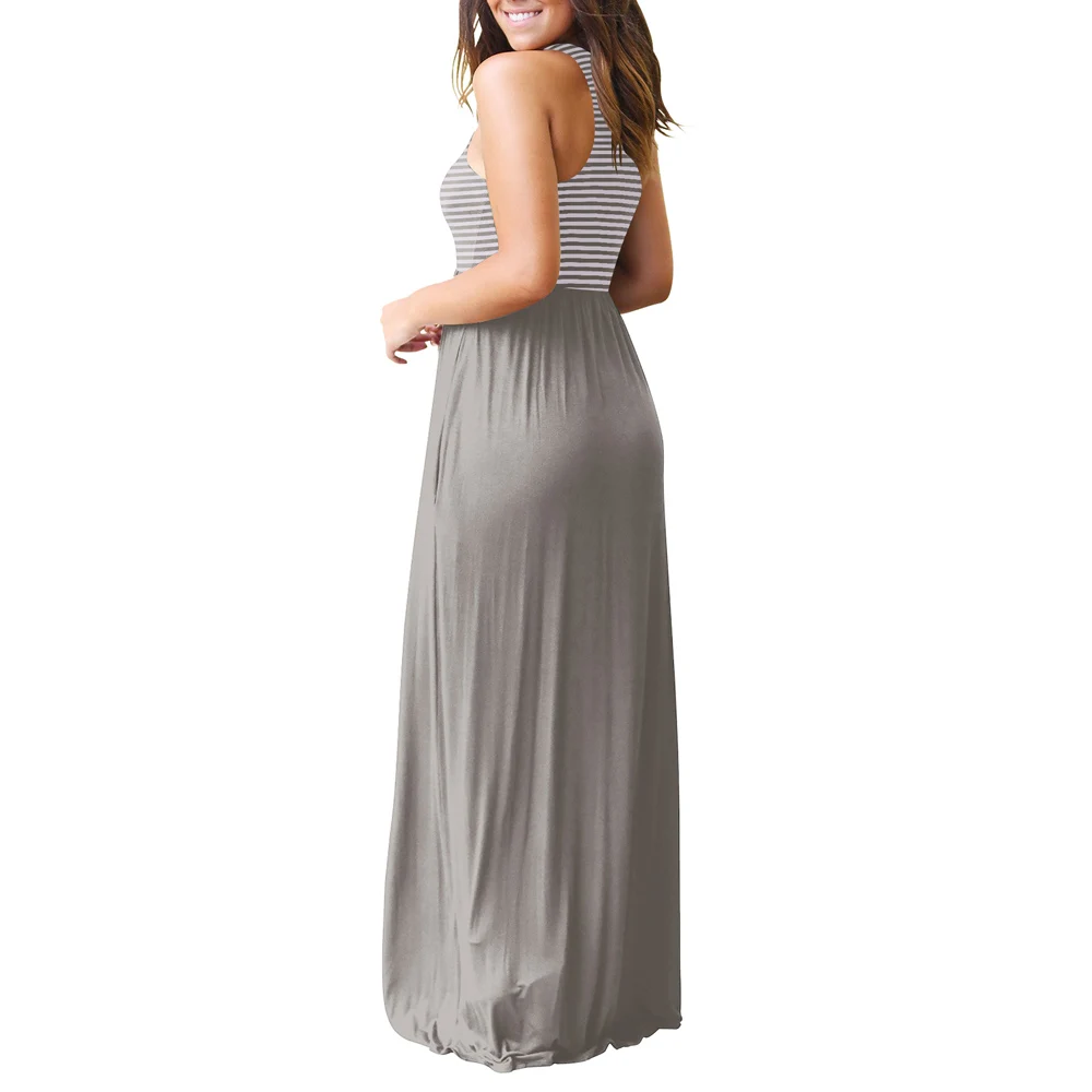 Женская Полосатая туника размера плюс Повседневная Свободная плиссированная