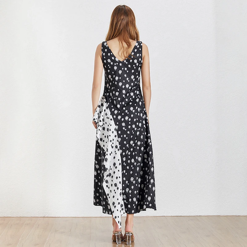 TWOTWINSTYLE винтажное ТРАПЕЦИЕВИДНОЕ ПЛАТЬЕ женское без рукавов с рюшами свободное