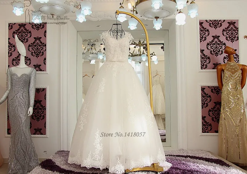 Vestido de Noiva Princesa Luxo кружевные свадебные платья 2017 винтажные Свадебные с бусинами