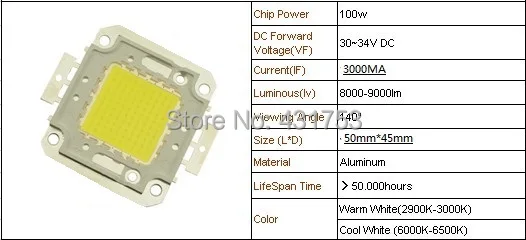 1 шт./лот 100 Вт 3000ма 30-34 в светодиодный светильник SMD светодиодный Epistar чипы для прожектор светильник 9000-10000лм светодиодный интегрированный чип высокой мощности