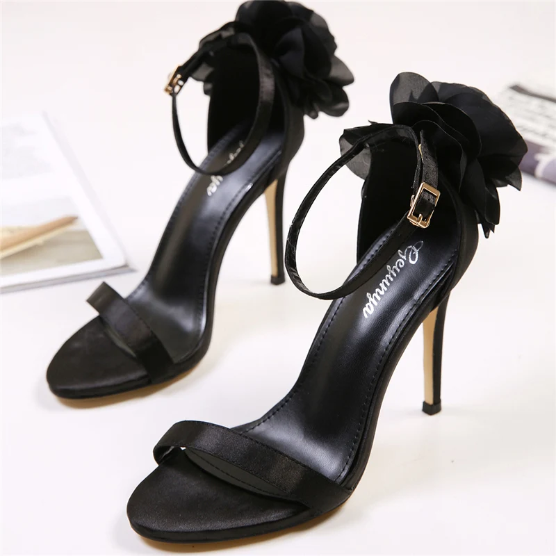 2019 женские босоножки на высоком каблуке 12 см цвет розовый черный элегантные