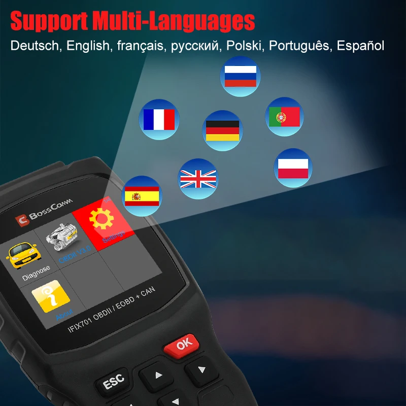 Автоматический диагностический инструмент Autek IFIX701 OBD2 поддержка ABS SAS EPB DPF SRS