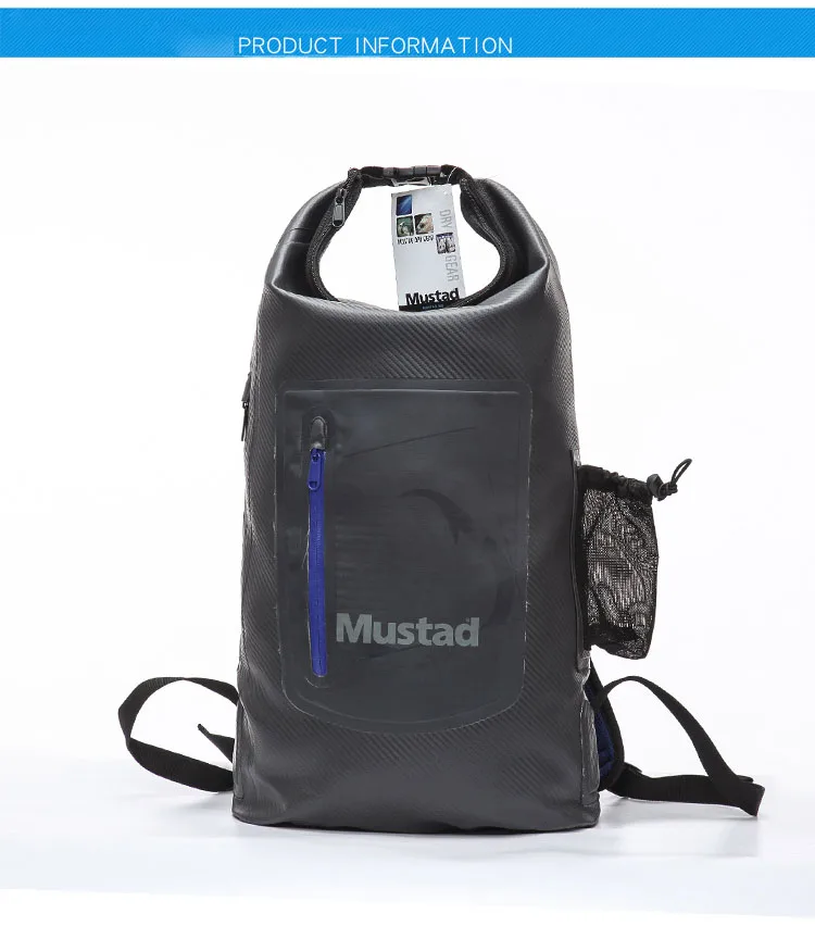 Mustad Рыбалка Сумки MB010 рюкзак ПВХ Многоцелевой Водонепроницаемый мешок высокой емкости Спорт на открытом воздухе снасти Pesca приманка боковая сетка