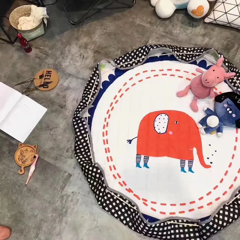 Игровой коврик для хранения круглый ползания младенцев детские игрушки сумка