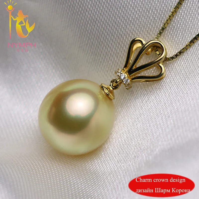 [NYMPH] ювелирные изделия из жемчуга 18K желтое золото натуральное Южное море